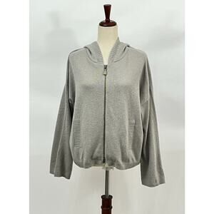 KRISTENSEN du NORD Sz 1 S Gray 100% Cashmere Hoodie Jacket Cardigan